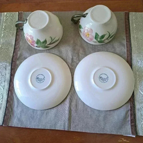 Cups and saucers set Franciscan Desert rose china - Picture 8 of 9